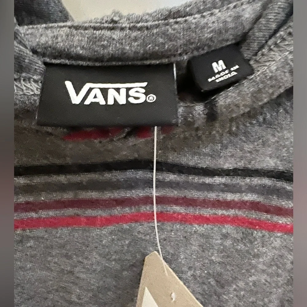 NWT Vans hoodie charcoal gray with stripes